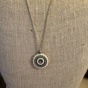 Brighton Halo Eclipse Silver and Blue Pendant Necklace